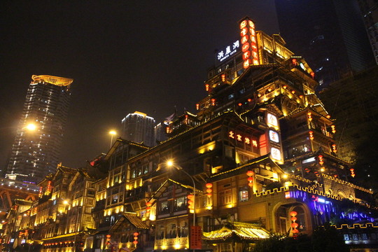 洪崖洞 重慶古建筑 重慶夜景