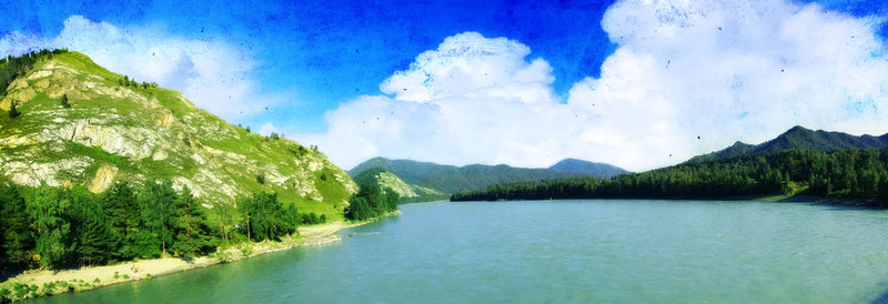 美麗的山谷；全景