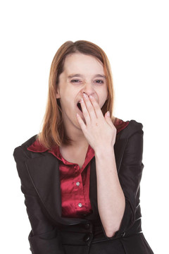 女商人打哈欠