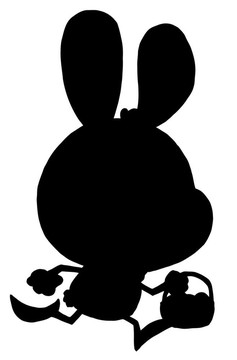 兔子奔跑著復活節(jié)蛋