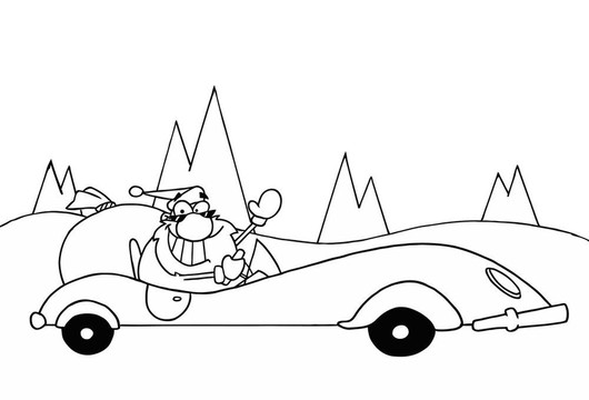 Santa駕駛敞篷車