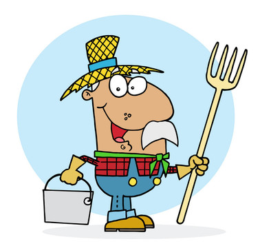 快樂的Hispanic Farmer