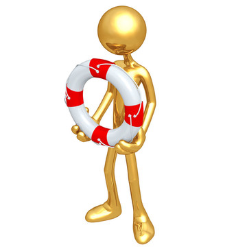 黃金人救生圈概念