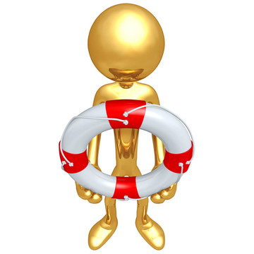 黃金人救生圈概念