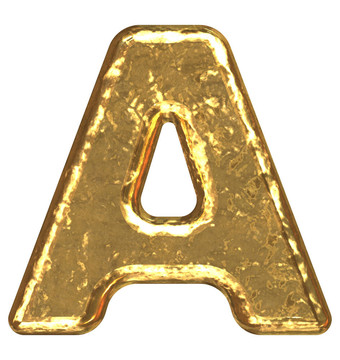 金色的字體。大寫字母
