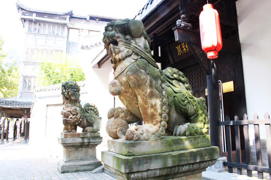 獅子 石獅子 石獅 武侯祠