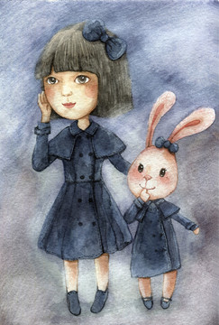 女孩和兔子