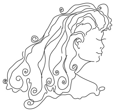 青年美女素描