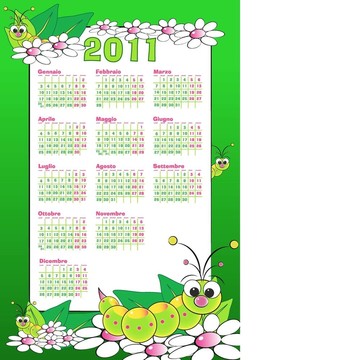 2011孩子的意大利日歷蠐螬