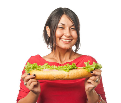 漂亮的女孩長(zhǎng)的三明治