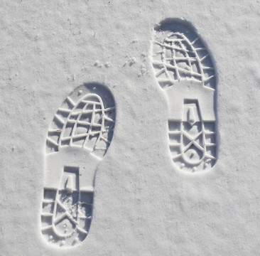 雪中的腳印