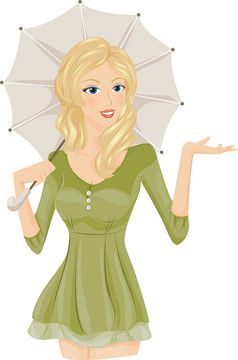 打著雨傘的女人