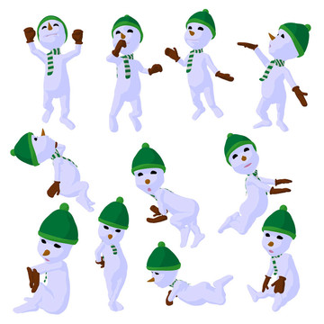 雪孩子插畫藝術(shù)剪影