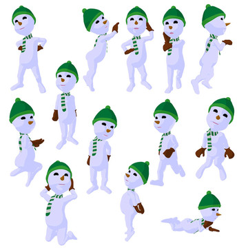雪孩子插畫藝術(shù)剪影