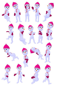 snowgirl插畫藝術(shù)剪影