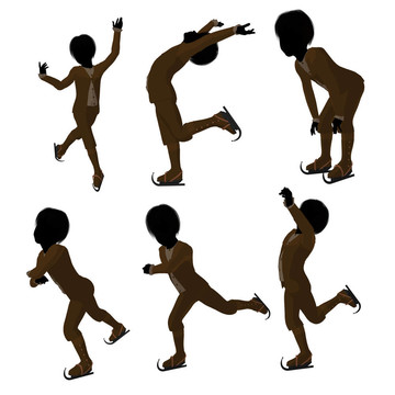 維多利亞冰男孩插畫(huà)剪影