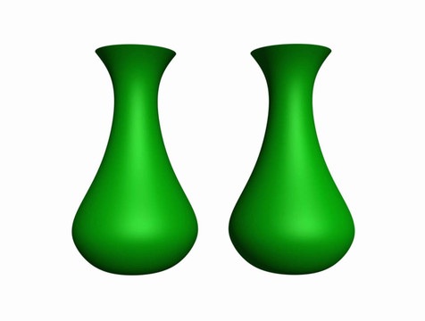 兩個(gè)綠色花瓶