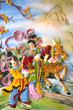 中華寺墻低音浮雕
