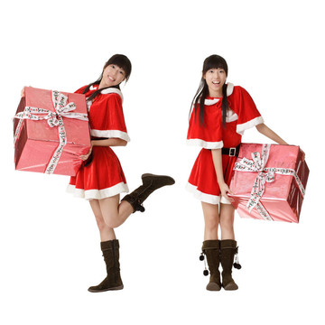 亞洲圣誕的女人