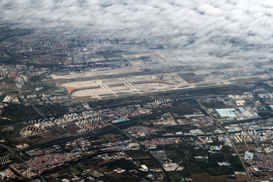 俯瞰北京首都機(jī)場(chǎng)全景