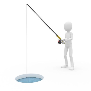 3D男子冰釣魚