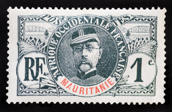 毛里塔尼亞大約1937的郵票紀念Faidherbe將軍逝世紀念日；著名的軍事和政治領袖