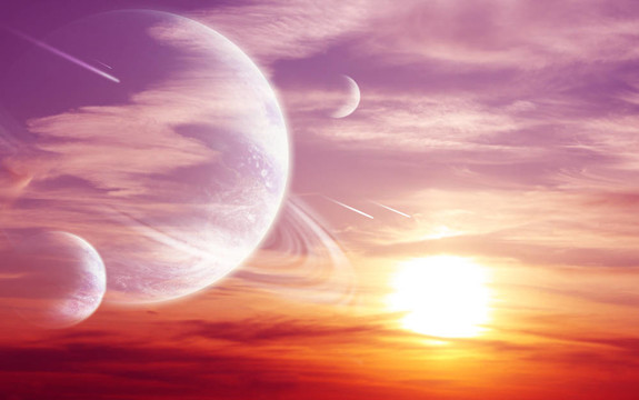 在陌生星球的日落