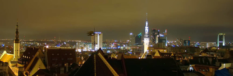 塔林市愛沙尼亞夜景照明景觀