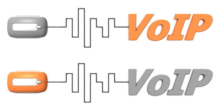 詞的VoIP連接到鼠標(biāo)的橙色和灰色