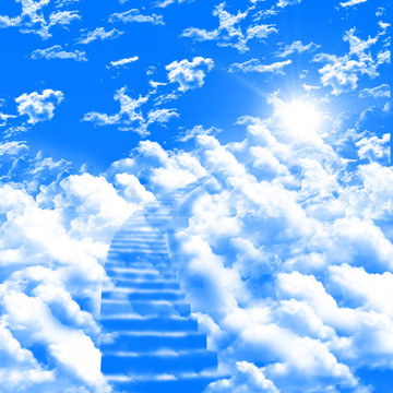 階梯上升到天空