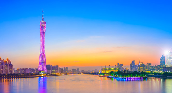 廣州珠江風光 全景大畫幅