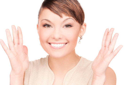 令人驚訝的女人的臉