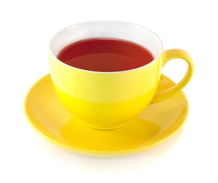 在黃色杯子里的茶