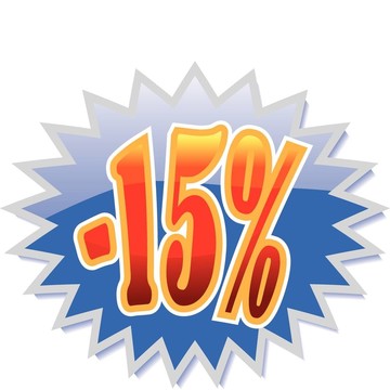 15%的折扣標(biāo)簽