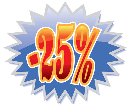 25%的折扣標(biāo)簽