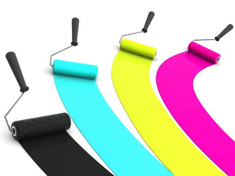 滾筒刷。CMYK