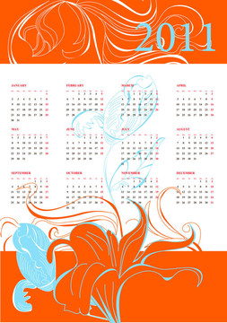 日歷2011花
