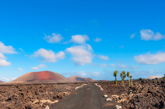 蘭薩羅特島島上的火山灰路