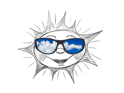 畫太陽和太陽眼鏡