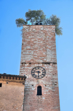 歷史悠久的塔。Spello。翁布里亞大區(qū)。
