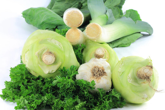 香菜；大蒜；韭菜和Kohlrabi。