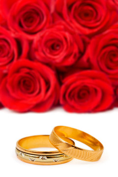 結(jié)婚戒指和玫瑰