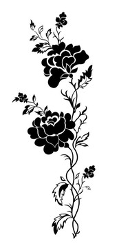 立花的圖案紋身的玫瑰；