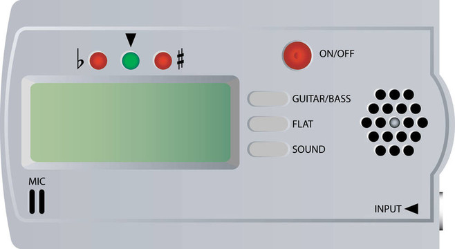 電吉他和Bass Tuner孤立White