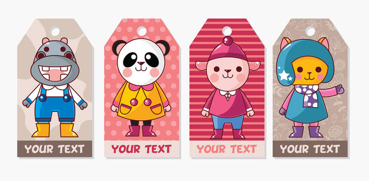冬天的動物卡片