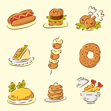 可愛(ài)的卡通食品