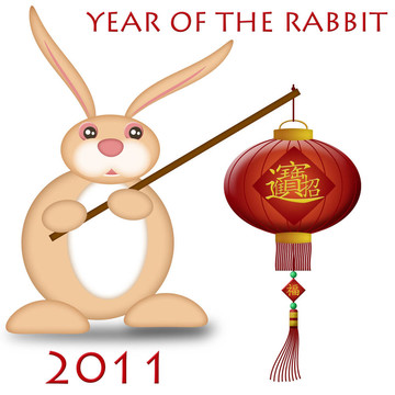 春節(jié)快樂2011兔子舉燈籠