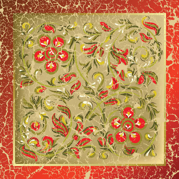 摘要背景與破獲紅色花卉裝飾