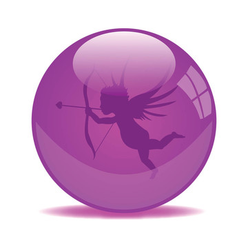 紫色的Cupid Valentine Orb