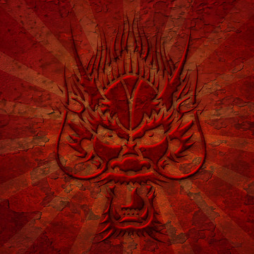 Grunge紋理Asian Dragon Head